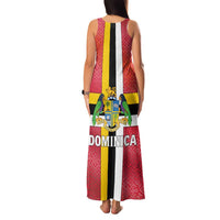 Dominica Flag Family Matching Tank Maxi Dress and Hawaiian Shirt Red Yellow and Black with Coat of Arms and National Motto Design - Wonder Print Shop