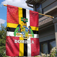 Dominica Flag Garden Flag Red Yellow and Black with Coat of Arms and National Motto Design - Wonder Print Shop