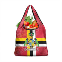 Dominica Flag Grocery Bag Red Yellow and Black with Coat of Arms and National Motto Design - Wonder Print Shop