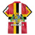 Dominica Flag Hawaiian Shirt Red Yellow and Black with Coat of Arms and National Motto Design - Wonder Print Shop