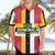 Dominica Flag Hawaiian Shirt Red Yellow and Black with Coat of Arms and National Motto Design - Wonder Print Shop