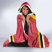 Dominica Flag Hooded Blanket Red Yellow and Black with Coat of Arms and National Motto Design - Wonder Print Shop
