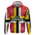 Dominica Flag Hoodie Red Yellow and Black with Coat of Arms and National Motto Design - Wonder Print Shop