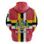 Dominica Flag Hoodie Red Yellow and Black with Coat of Arms and National Motto Design - Wonder Print Shop