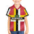 Dominica Flag Kid Hawaiian Shirt Red Yellow and Black with Coat of Arms and National Motto Design - Wonder Print Shop