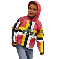 Dominica Flag Kid Hoodie Red Yellow and Black with Coat of Arms and National Motto Design - Wonder Print Shop