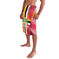 Dominica Flag Lavalava Red Yellow and Black with Coat of Arms and National Motto Design - Wonder Print Shop