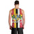 Dominica Flag Men Tank Top Red Yellow and Black with Coat of Arms and National Motto Design - Wonder Print Shop