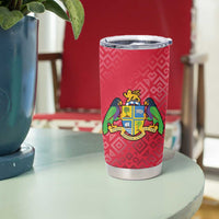 Dominica Flag Tumbler Cup Red Yellow and Black with Coat of Arms and National Motto Design - Wonder Print Shop