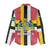 Dominica Flag Women Casual Shirt Red Yellow and Black with Coat of Arms and National Motto Design - Wonder Print Shop