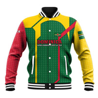 Dominica Flag Baseball Jacket National Parrot and Stars Design with Motto Apres Bondie C’est La Ter - Wonder Print Shop