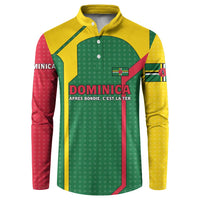 Dominica Flag Button Sweatshirt National Parrot and Stars Design with Motto Apres Bondie C’est La Ter - Wonder Print Shop