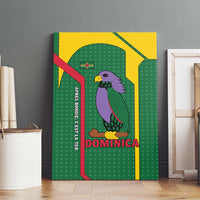 Dominica Flag Canvas Wall Art National Parrot and Stars Design with Motto Apres Bondie C’est La Ter - Wonder Print Shop