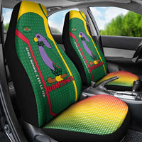 Dominica Flag Car Seat Cover National Parrot and Stars Design with Motto Apres Bondie C’est La Ter - Wonder Print Shop