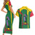 Dominica Flag Couples Matching Short Sleeve Bodycon Dress and Hawaiian Shirt National Parrot and Stars Design with Motto Apres Bondie C’est La Ter - Wonder Print Shop
