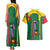 Dominica Flag Couples Matching Tank Maxi Dress and Hawaiian Shirt National Parrot and Stars Design with Motto Apres Bondie C’est La Ter - Wonder Print Shop