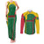 Dominica Flag Couples Matching Tank Maxi Dress and Long Sleeve Button Shirt National Parrot and Stars Design with Motto Apres Bondie C’est La Ter - Wonder Print Shop