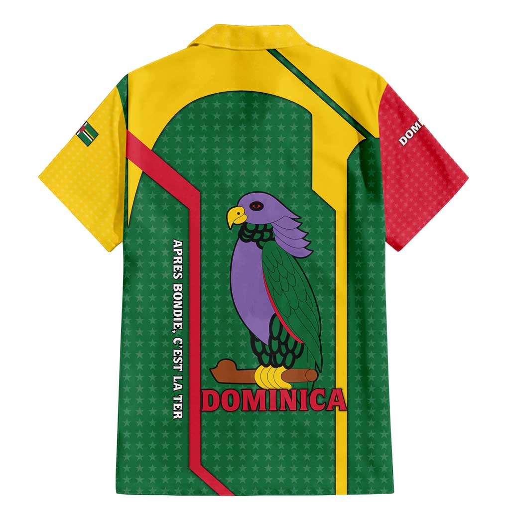 Dominica Flag Family Matching Mermaid Dress and Hawaiian Shirt National Parrot and Stars Design with Motto Apres Bondie C’est La Ter - Wonder Print Shop