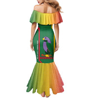 Dominica Flag Family Matching Mermaid Dress and Hawaiian Shirt National Parrot and Stars Design with Motto Apres Bondie C’est La Ter - Wonder Print Shop