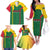 Dominica Flag Family Matching Off The Shoulder Long Sleeve Dress and Hawaiian Shirt National Parrot and Stars Design with Motto Apres Bondie C’est La Ter - Wonder Print Shop
