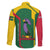 Dominica Flag Family Matching Off The Shoulder Long Sleeve Dress and Hawaiian Shirt National Parrot and Stars Design with Motto Apres Bondie C’est La Ter - Wonder Print Shop
