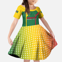 Dominica Flag Family Matching Off Shoulder Maxi Dress and Hawaiian Shirt National Parrot and Stars Design with Motto Apres Bondie C’est La Ter - Wonder Print Shop