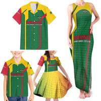 Dominica Flag Family Matching Tank Maxi Dress and Hawaiian Shirt National Parrot and Stars Design with Motto Apres Bondie C’est La Ter - Wonder Print Shop