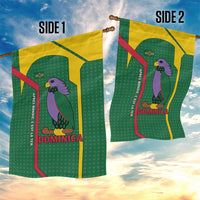Dominica Flag Garden Flag National Parrot and Stars Design with Motto Apres Bondie C’est La Ter - Wonder Print Shop