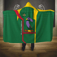 Dominica Flag Hooded Blanket National Parrot and Stars Design with Motto Apres Bondie C’est La Ter - Wonder Print Shop