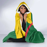Dominica Flag Hooded Blanket National Parrot and Stars Design with Motto Apres Bondie C’est La Ter - Wonder Print Shop