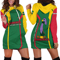 Dominica Flag Hoodie Dress National Parrot and Stars Design with Motto Apres Bondie C’est La Ter - Wonder Print Shop