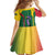 Dominica Flag Kid Short Sleeve Dress National Parrot and Stars Design with Motto Apres Bondie C’est La Ter - Wonder Print Shop