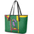 Dominica Flag Leather Tote Bag National Parrot and Stars Design with Motto Apres Bondie C’est La Ter - Wonder Print Shop