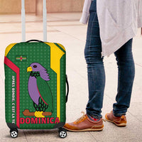 Dominica Flag Luggage Cover National Parrot and Stars Design with Motto Apres Bondie C’est La Ter - Wonder Print Shop