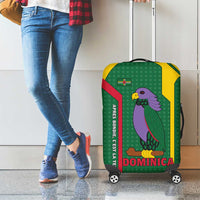 Dominica Flag Luggage Cover National Parrot and Stars Design with Motto Apres Bondie C’est La Ter - Wonder Print Shop