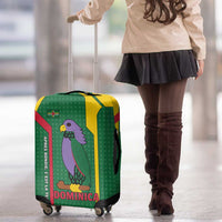 Dominica Flag Luggage Cover National Parrot and Stars Design with Motto Apres Bondie C’est La Ter - Wonder Print Shop