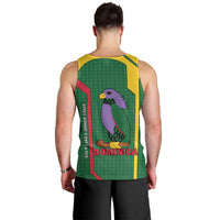 Dominica Flag Men Tank Top National Parrot and Stars Design with Motto Apres Bondie C’est La Ter - Wonder Print Shop