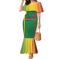 Dominica Flag Mermaid Dress National Parrot and Stars Design with Motto Apres Bondie C’est La Ter - Wonder Print Shop