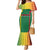 Dominica Flag Mermaid Dress National Parrot and Stars Design with Motto Apres Bondie C’est La Ter - Wonder Print Shop