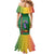Dominica Flag Mermaid Dress National Parrot and Stars Design with Motto Apres Bondie C’est La Ter - Wonder Print Shop