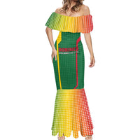 Dominica Flag Mermaid Dress National Parrot and Stars Design with Motto Apres Bondie C’est La Ter - Wonder Print Shop