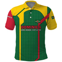 Dominica Flag Polo Shirt National Parrot and Stars Design with Motto Apres Bondie C’est La Ter - Wonder Print Shop