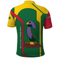 Dominica Flag Polo Shirt National Parrot and Stars Design with Motto Apres Bondie C’est La Ter - Wonder Print Shop