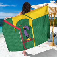 Dominica Flag Sarong National Parrot and Stars Design with Motto Apres Bondie C’est La Ter - Wonder Print Shop