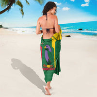 Dominica Flag Sarong National Parrot and Stars Design with Motto Apres Bondie C’est La Ter - Wonder Print Shop