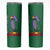 Dominica Flag Skinny Tumbler National Parrot and Stars Design with Motto Apres Bondie C’est La Ter - Wonder Print Shop