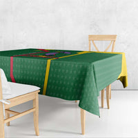 Dominica Flag Tablecloth National Parrot and Stars Design with Motto Apres Bondie C’est La Ter - Wonder Print Shop