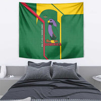 Dominica Flag Tapestry National Parrot and Stars Design with Motto Apres Bondie C’est La Ter - Wonder Print Shop