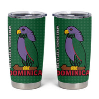Dominica Flag Tumbler Cup National Parrot and Stars Design with Motto Apres Bondie C’est La Ter - Wonder Print Shop