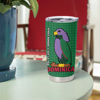 Dominica Flag Tumbler Cup National Parrot and Stars Design with Motto Apres Bondie C’est La Ter - Wonder Print Shop
